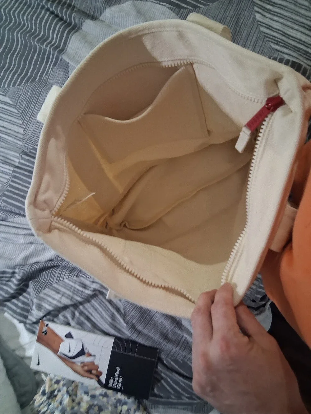 Jordan Cream Canvas Tote with Jumpman Patch